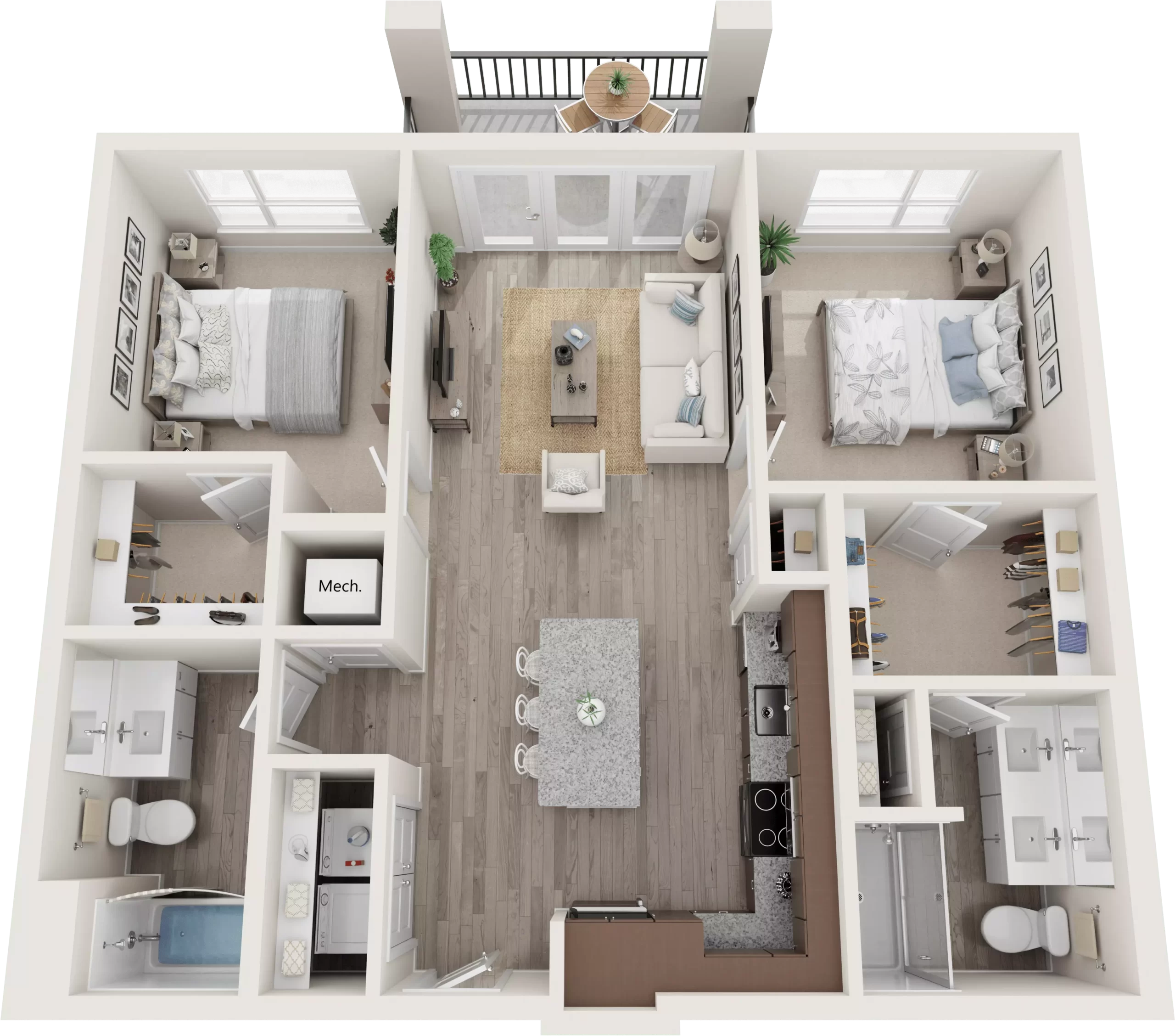 Santorini Floor Plan at The Reef Apartments